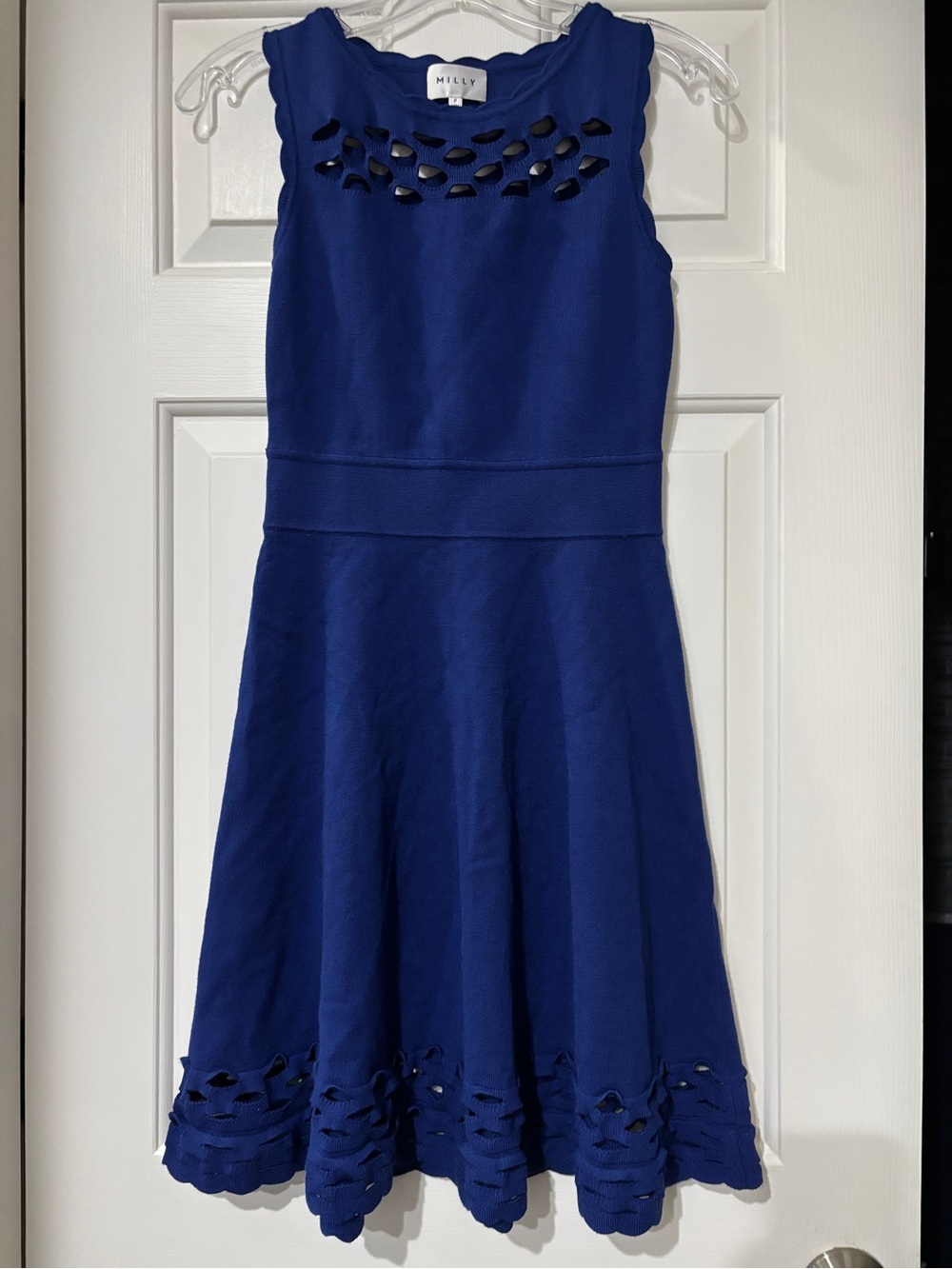 Milly Blue Cutout Fit & Flare Dress - Size P
